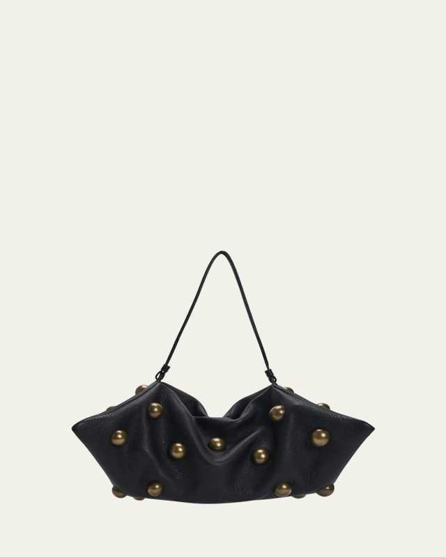 Origami Stud Leather Shoulder Bag